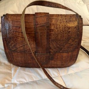 Vintage real alligator handbag